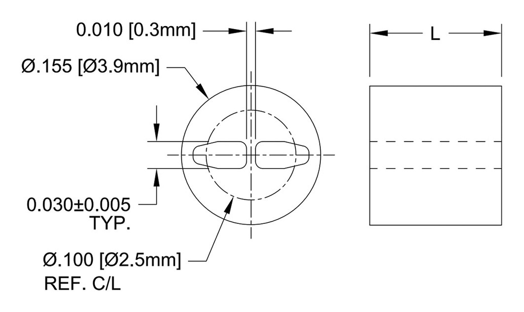 Spacer sleeve; LED; Øout: 3.9mm; ØLED: 3mm; yellow; Mat: PVC; Bulb: T1