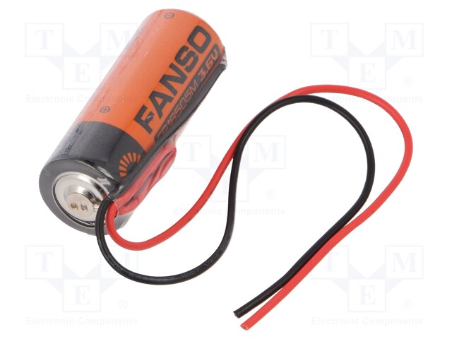 Battery: lithium; 3.6V; 18505; cables; Body dim: Ø18.5x50.5mm