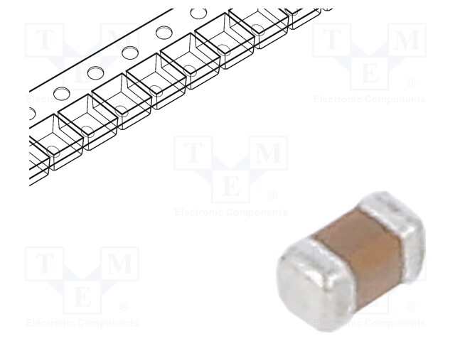 Capacitor: ceramic; 100nF; 50VDC; X7R; ±10%; SMD; 0402