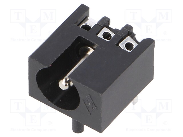 Socket; DC supply; male; 5,5/2,1mm; 5.5mm; 2.1mm; THT; angled 90°