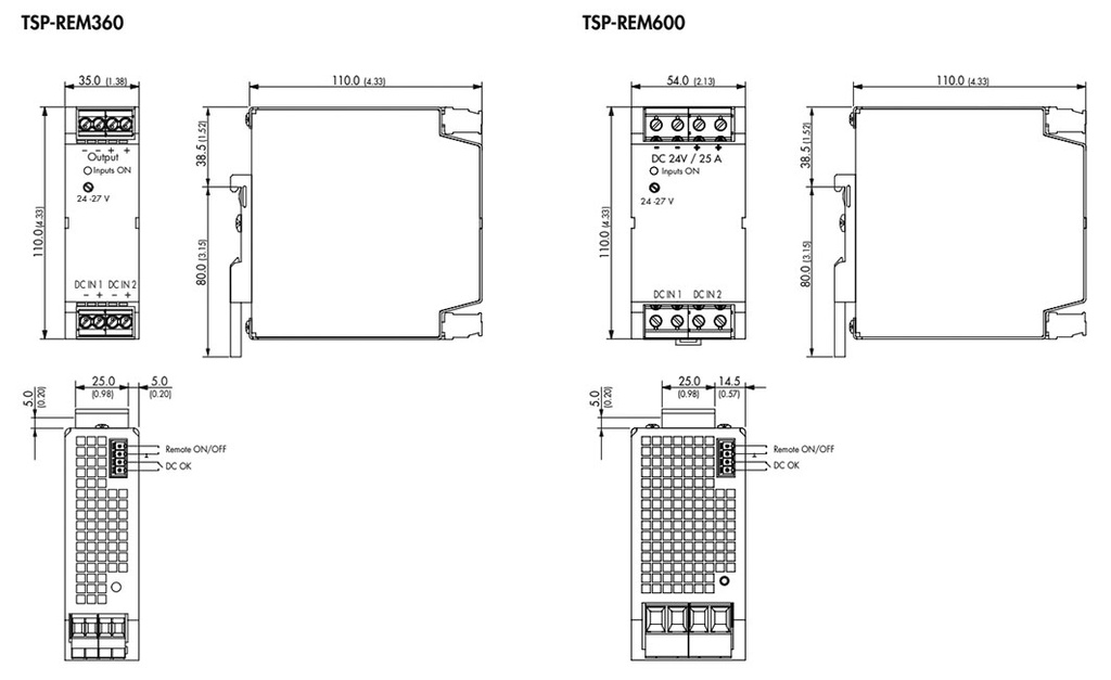 Module: redundancy; 600W; 24VDC; 24÷27VDC; 25A; Mounting: DIN; OUT: 1