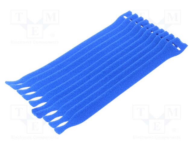 Hook and loop fastener; L: 200mm; W: 12.5mm; blue; 10pcs; -40÷85°C