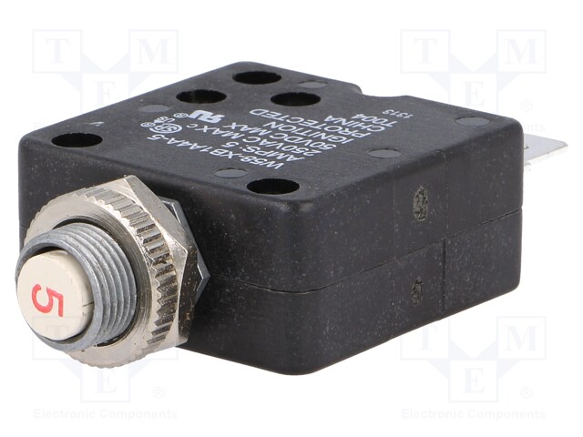 Circuit breaker; Urated: 250VAC; 50VDC; 5A; SPST-NC; Poles: 1