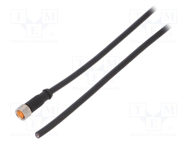 Connection lead; M8; PIN: 4; straight; 5m; plug; 50VAC; 4A; -25÷80°C