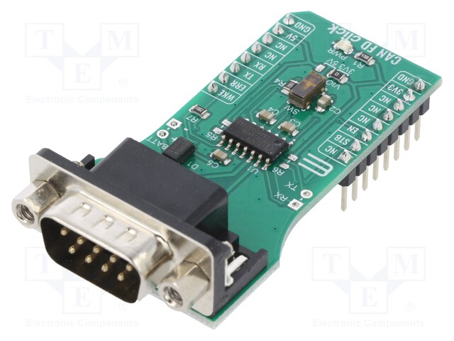 Click board; transceiver; CAN,GPIO,UART; TLE9252V; 3.3/5VDC