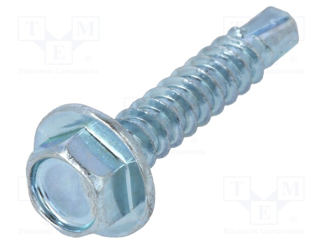 Screw; for metal; 3,5x19; Head: hexagonal; hardened steel; zinc