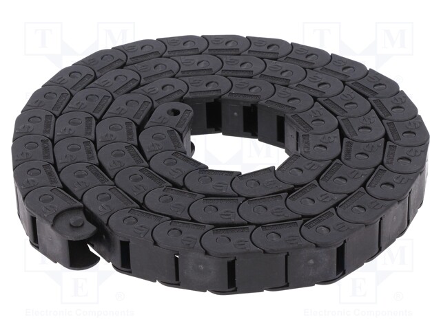 Cable chain; Series: Light; Bend.rad: 30mm; L: 1003mm; Colour: black