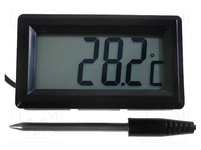 Panel; LCD 3,5 digit 19mm; -50÷300°C; Resol: 0,1°C; Probe l: 45mm