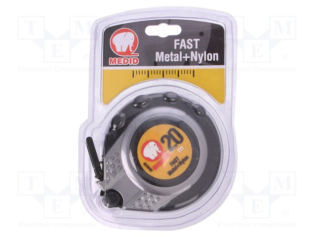 Measuring tape; L: 20m; Width: 15mm; Enclos.mat: ABS,elastolan