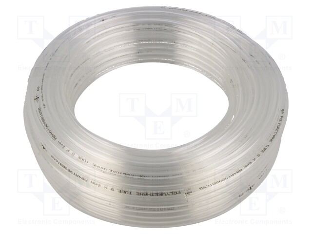 Pneumatic tubing; 8bar; L: 25m; polyurethane; white