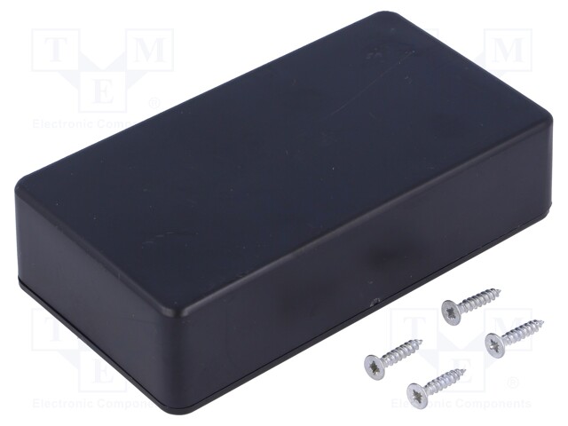 Enclosure: multipurpose; X: 60mm; Y: 110mm; Z: 28mm; ABS; black