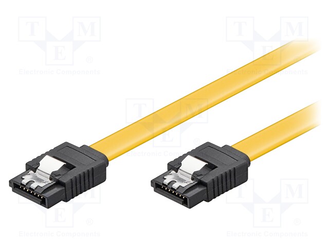 Cable: SATA; both sides,SATA L-Type plug; 0.1m; yellow