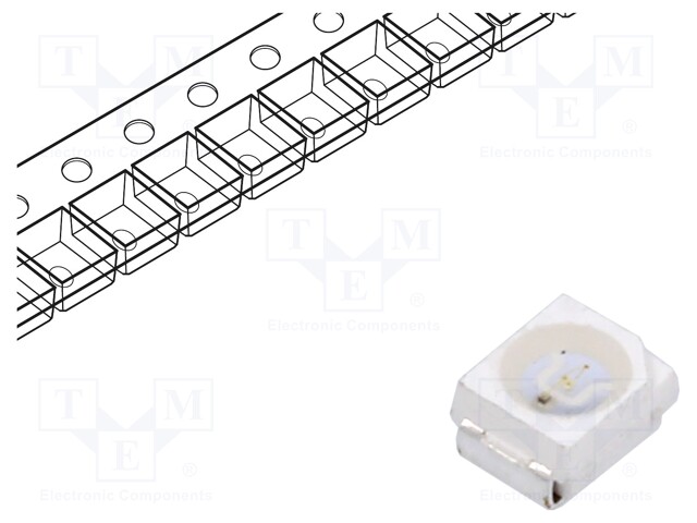 LED; SMD; 3528,PLCC2; green; 750÷1120mcd; 3.5x2.8x1.7mm; 120°; 12V