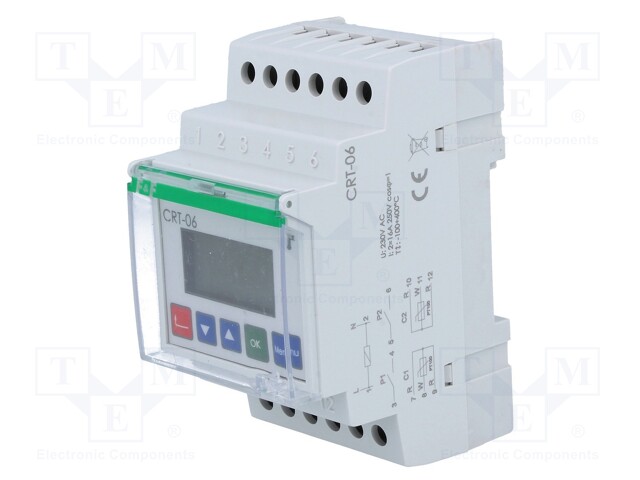 Module: regulator; temperature; SPST-NO,relay; DIN; 16A; 230VAC