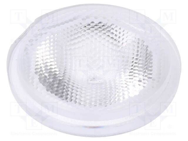 LED lens; round; Mat: PMMA plexiglass; transparent; 29÷48°; Ø: 35mm