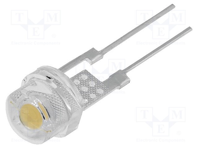 LED; 4.8mm; white warm; 3300mcd; 140°; Front: convex; THT