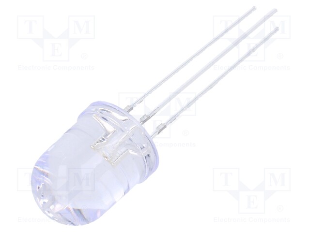 LED; 10mm; bicolour; red/blue; 5800÷7000mcd; 30°; anode