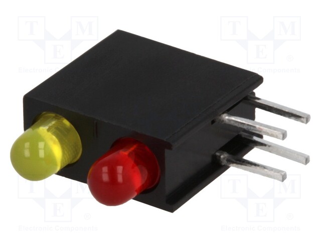 LED; in housing; red/yellow; 3mm; No.of diodes: 2; 20mA; 40°