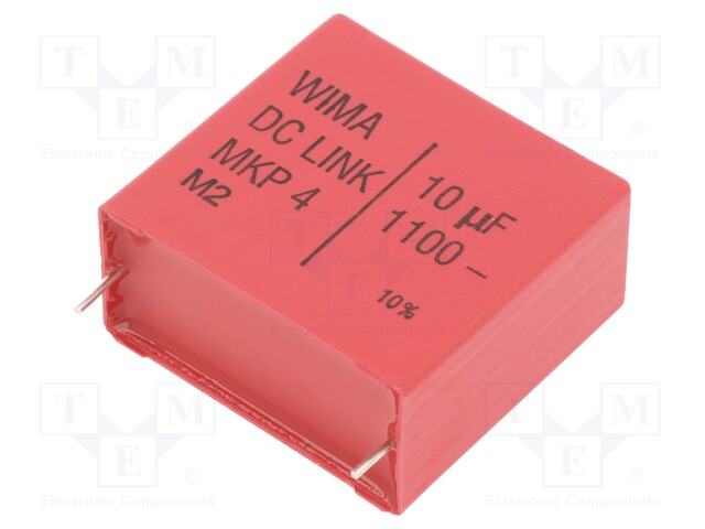 Capacitor: polypropylene; 10uF; 1.1kV; ESR: 7.2mΩ; THT; ±10%; 29V/μs