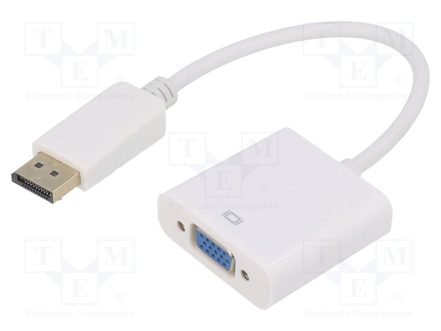 Adapter; DisplayPort 1.1a; 0.15m; Colour: white; Features: Full HD