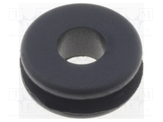 Grommet; Ømount.hole: 5mm; Øhole: 3.1mm; rubber; black