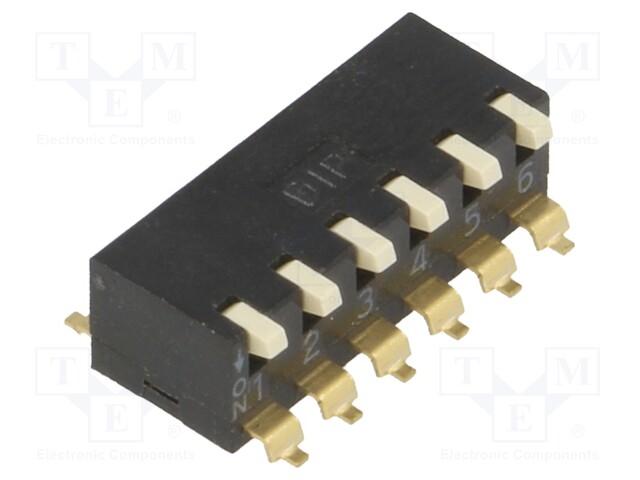 Switch: DIP-SWITCH; Poles number: 6; ON-OFF; 0.025A/24VDC; Pos: 2