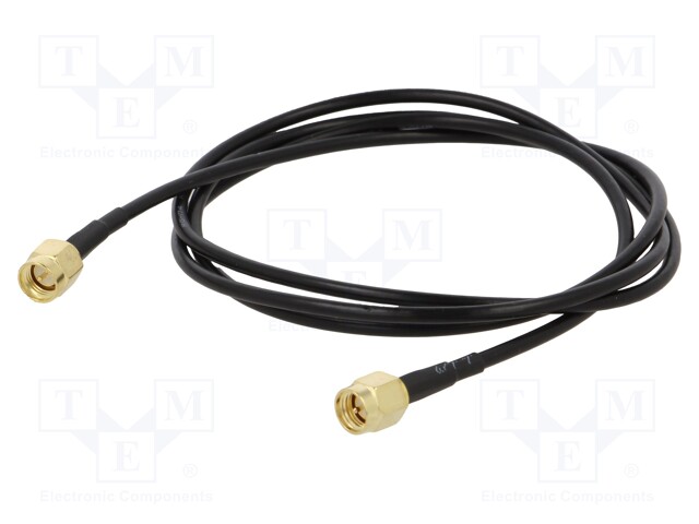 Cable; 50Ω; 1m; SMA plug,both sides; black; straight