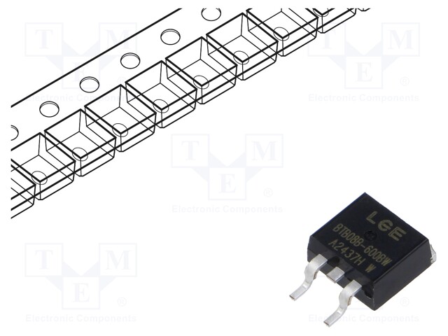 Triac; 600V; 8A; TO263; Igt: 50mA; Ufmax: 1.55V