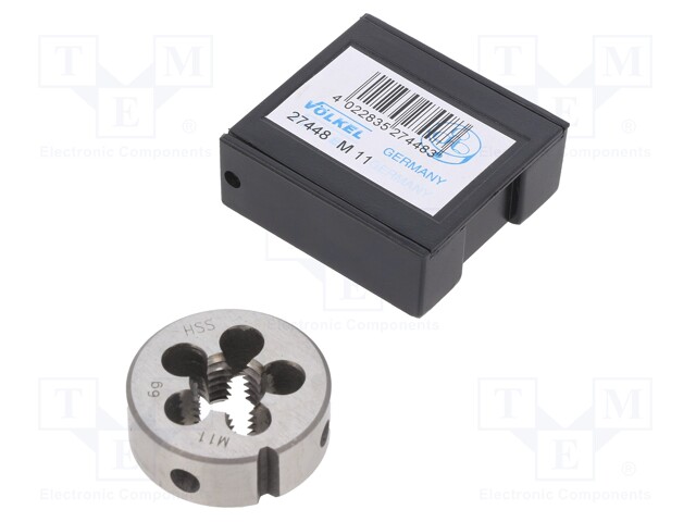 Threading die; HSS; M11; 1.5; Ø: 30mm; Thk: 11mm; Conform to: DIN 223