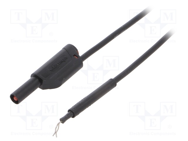 Test lead; PVC; 1m; black; 19A; Max contact res: 15mΩ