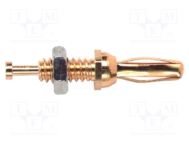 Plug; 3mm banana; 5A; 2.5kVDC; Plating: gold-plated; 26.65mm