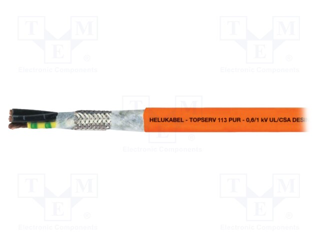 Wire: servo drive; TOPSERV®113; 4G4mm2 + (2x1)mm2; PUR; orange