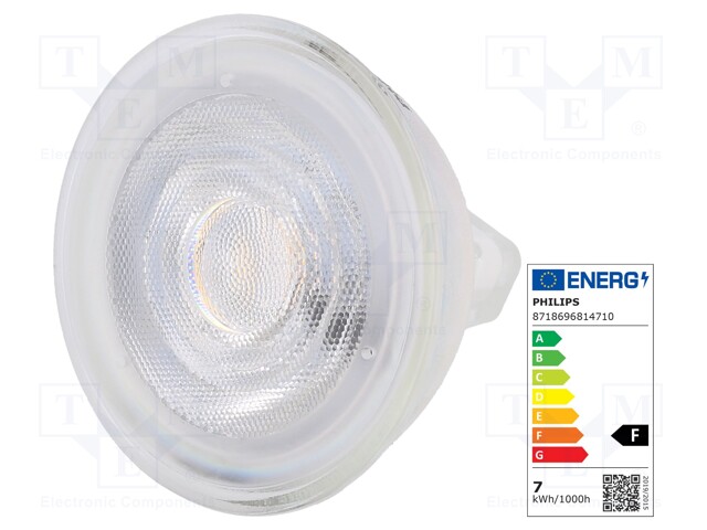 LED lamp; warm white; GU5,3; 12VAC; 621lm; 7W; 36°; 2700K; CRImin: 80