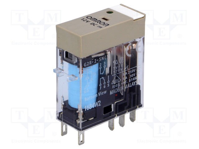 Relay: electromagnetic; DPDT; Ucoil: 12VDC; 5A/250VAC; 5A/30VDC