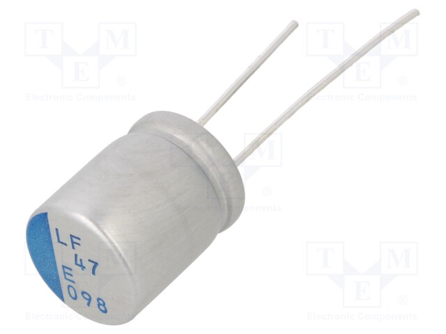 Polymer Aluminium Electrolytic Capacitor, IP67, IP68, 47 µF, 25 V, Radial Can, LF Series, 0.03 ohm