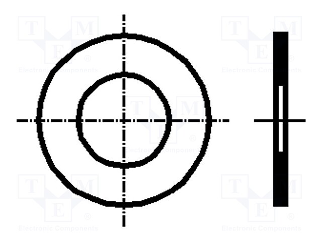 Washer; round; M8; D=14mm; h=1mm; steel; Plating: without coating