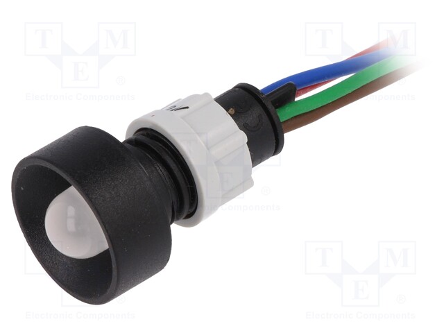 Indicator: LED; recessed; 24VDC; 24VAC; Cutout: Ø13mm; IP40; plastic