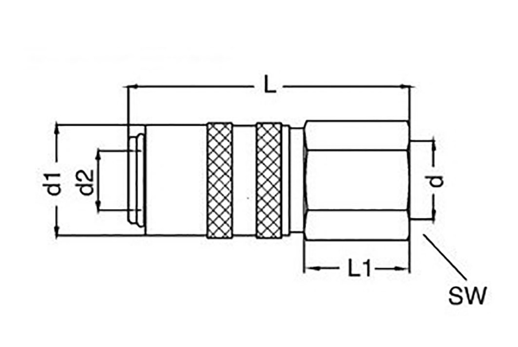 Quick connection coupling; straight; 10bar; Mat: brass; Seal: FPM