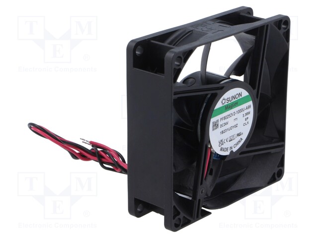 Fan: DC; axial; 24VDC; 80x80x25mm; 96.84m3/h; 43.1dBA; Vapo; 24AWG