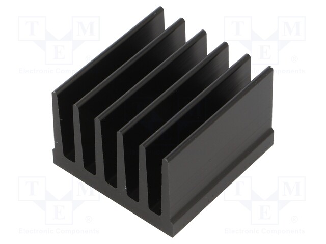 Heatsink: extruded; grilled; black; L: 37.5mm; W: 36.8mm; H: 25mm