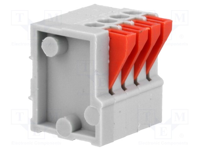 PCB terminal block; angled 90°; 2.54mm; ways: 4; on PCBs; 0.5mm2