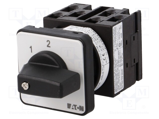 Switch: step cam switch; Stabl.pos: 3; 20A; 0-1-2; Poles: 3; 6.5kW