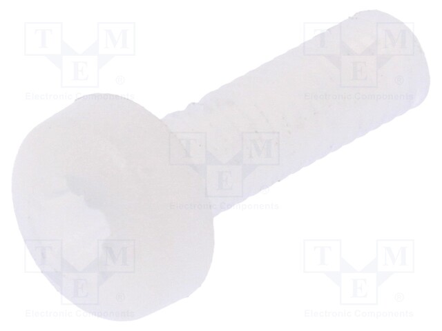 Screw; M3x10; 0.5; Head: cheese head; Pozidriv; 0,8mm; polyamide