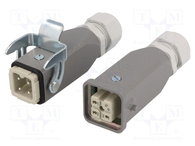 Connector: HAN; male + female; plug +plug; Han Kit; PIN: 4; 3+PE