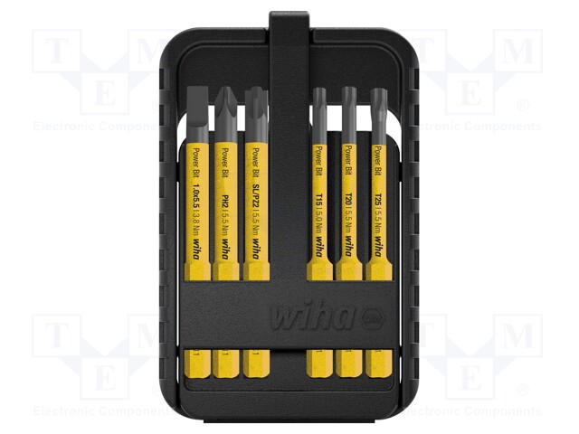 Kit: screwdriver bits; Pcs: 6; 1kVAC; 75mm; Mounting: hexagonal 6mm