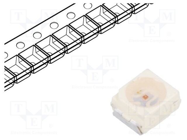 LED; SMD; 3528,PLCC2; yellow; 2.8÷10mcd; 3.5x2.8x1.75mm; 120°; 10mA