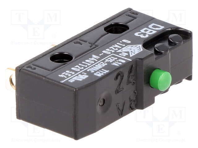 Microswitch SNAP ACTION; without lever; SPDT; 0.1A/250VAC; Pos: 2