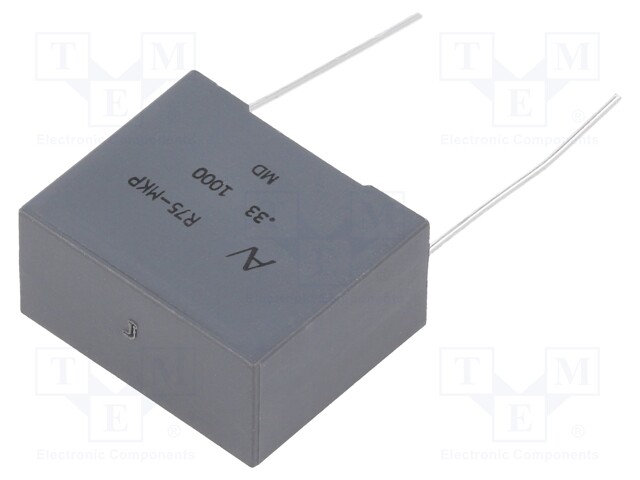 Capacitor: polypropylene; 0.33uF; 22.5mm; ±5%; 26.5x22x13mm