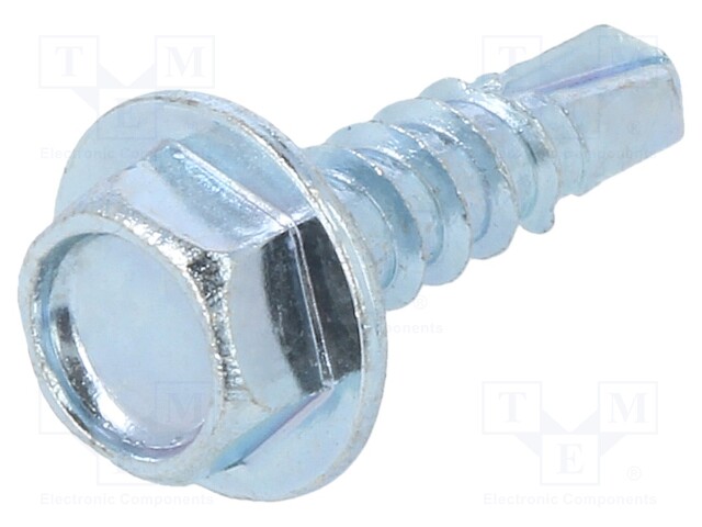 Screw; for metal; 3,5x13; Head: hexagonal; hardened steel; zinc