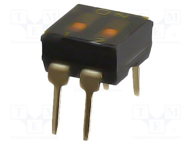 Switch: DIP-SWITCH; Poles number: 2; ON-OFF; 0.025A/24VDC; Pos: 2